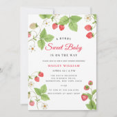 Strawberry Berry Sweet Greenery Baby shower Kaart (Voorkant)