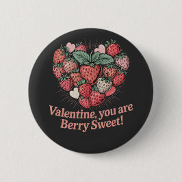 Strawberry Berry Sweet Kids Valentines Day Ronde Button 5,7 Cm