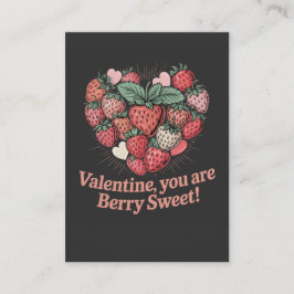 Strawberry Berry Sweet Kids Valentines Day Visitekaartje