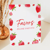 Strawberry Berry Sweet Party Favorieten Reclamebord Met Voetstuk