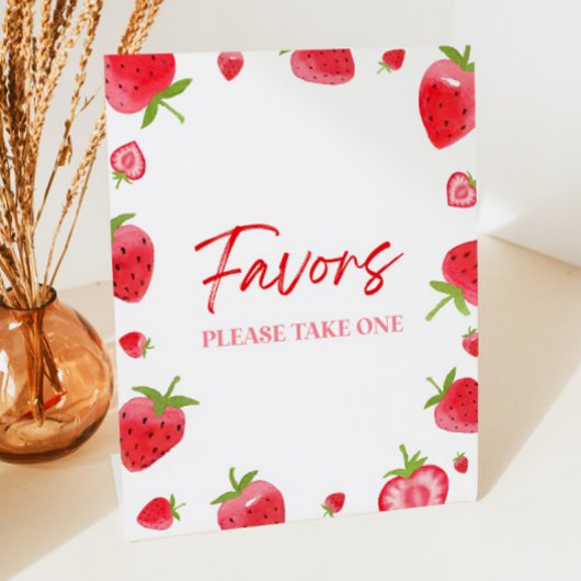 Strawberry Berry Sweet Party Favorieten Reclamebord Met Voetstuk