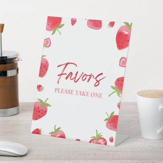 Strawberry Berry Sweet Party Favorieten Reclamebord Met Voetstuk (Insitu)