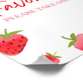 Strawberry Berry Sweet Party Favorieten Teken Poster (Hoek)