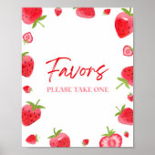 Strawberry Berry Sweet Party Favorieten Teken Poster (Voorkant)