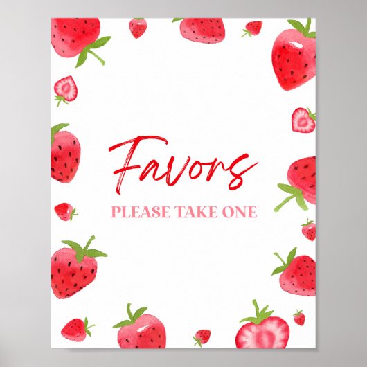 Strawberry Berry Sweet Party Favorieten Teken Poster (Voorkant)