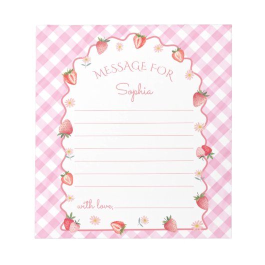 Strawberry Berry Verjaardag Tijd Capsule Bericht Notitieblok (Voorkant)