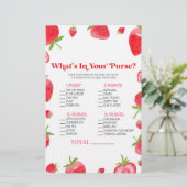 Strawberry Berry Wat is er in Purse Baby shower sp Briefpapier (Staand voorkant)