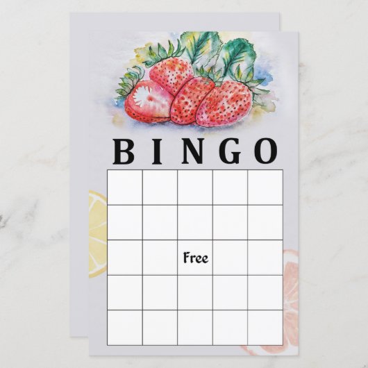 Strawberry bingo game (Voorkant / Achterkant)