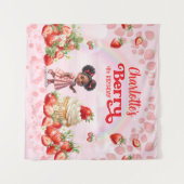Strawberry Birthday Backdrop, Berry Birthday  Wandkleed (Voorkant (horizontaal))