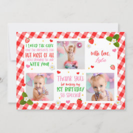 Strawberry Birthday Bedankt voor je foto Kaart