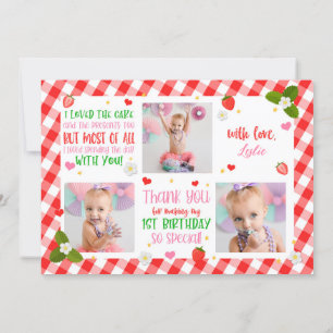 Strawberry Birthday Bedankt voor je foto Kaart