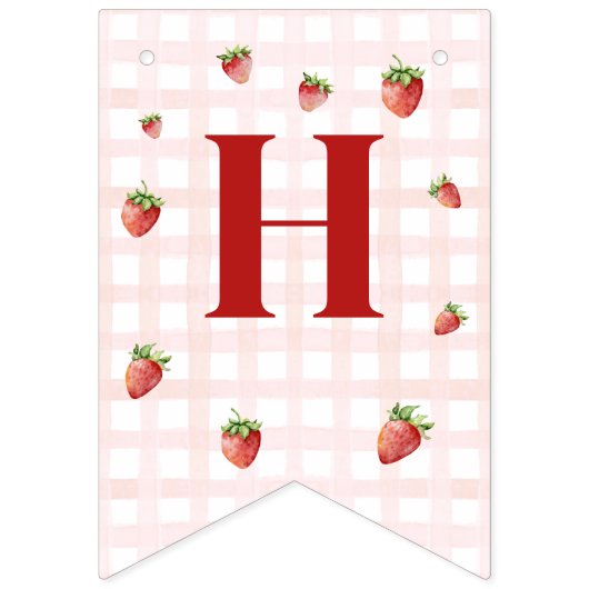 Strawberry Birthday bunting banner (Tweede vlag)
