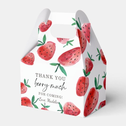 Strawberry Birthday Dank je wel Berry Much Sweet Bedankdoosjes (Achterkant)