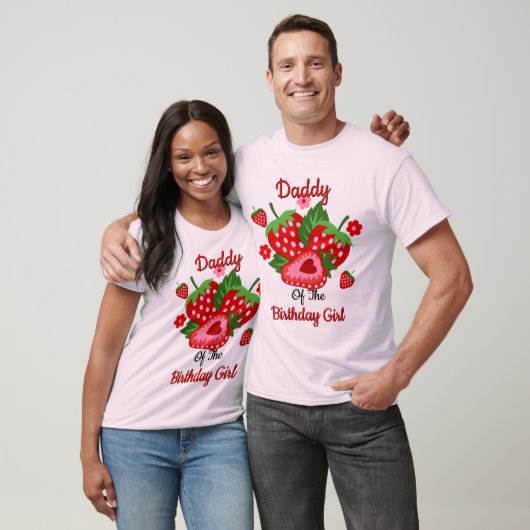 Strawberry Birthday Girl mannen tshirts Pap (Unisex)