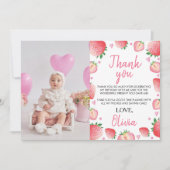 Strawberry Birthday Party Dank je kaart (Voorkant)