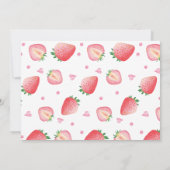 Strawberry Birthday Party Dank je kaart (Achterkant)