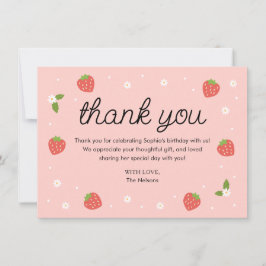 Strawberry Birthday Party Dank je kaart