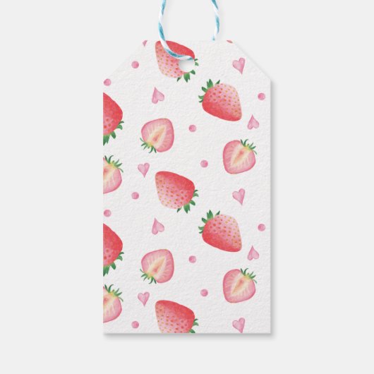 Strawberry Birthday Party Dank u Label Cadeaulabel (Achterkant)