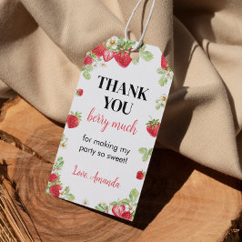 Strawberry Birthday Party Dank u Label Cadeaulabel