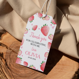 Strawberry Birthday Party Dank u Label Cadeaulabel