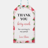 Strawberry Birthday Party Dank u Label Cadeaulabel (Voorkant)
