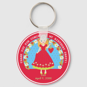 Strawberry Birthday Party Girl Sleutelhanger