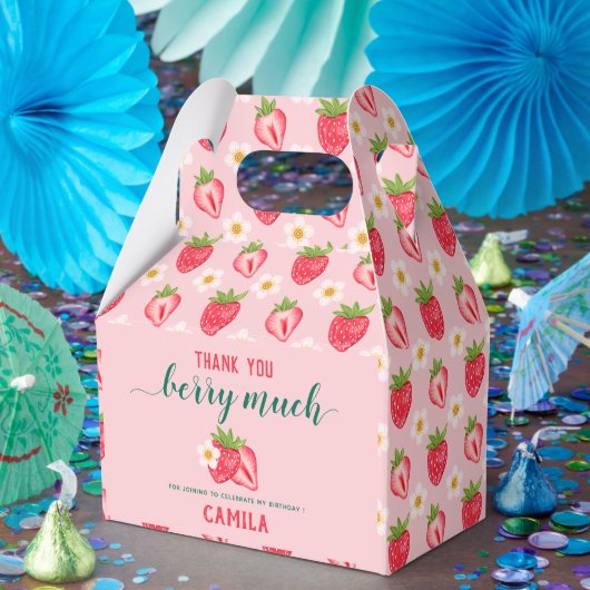 Strawberry Birthday Party Hartelijk dank voor Berr Bedankdoosjes (Feest)