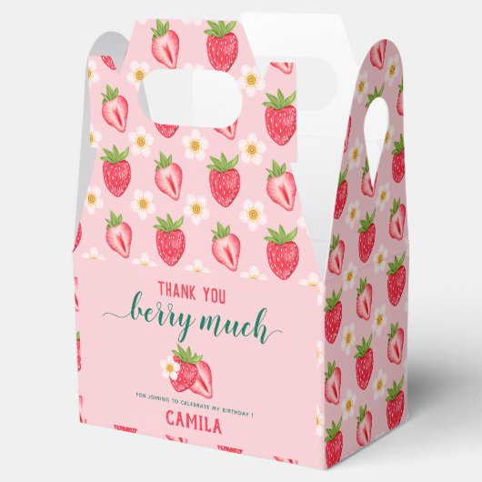 Strawberry Birthday Party Hartelijk dank voor Berr Bedankdoosjes (Geopend)