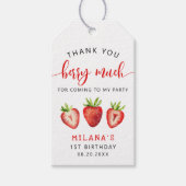 Strawberry Birthday Party Hartelijk dank voor Berr Cadeaulabel (Voorkant)
