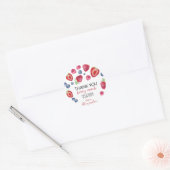 Strawberry Birthday Party Hartelijk dank voor Berr Ronde Sticker (Envelop)