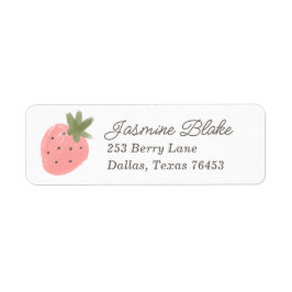 Strawberry Birthday Party Return Address Etiket
