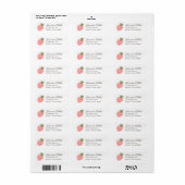 Strawberry Birthday Party Return Address Etiket (Full Sheet)