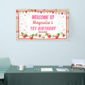 Strawberry Birthday Red Camco Blanket Backdrop Spandoek (Beurs)