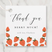 Strawberry Birthday Theme Bedankt Bedankjes Labels (Voorkant)