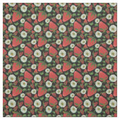 Strawberry Black Floral Pattern Stof (Swatch)