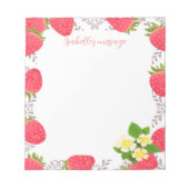 Strawberry Blank White Notitieblok (Voorkant)