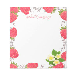 Strawberry Blank White Notitieblok