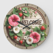 Strawberry Bloom Welkom Boerderij Klok (Voorkant)