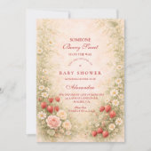 Strawberry Blossom Baby Shower Kaart (Voorkant)