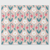 Strawberry Blossom Delight Cadeaupapier (Vlak)