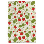 Strawberry Blossoms and Berries Pattern Medium Cadeauzakje (Achterkant)