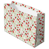 Strawberry Blossoms and Berries Watercolor Style Groot Cadeauzakje (Achterkant Gekanteld)