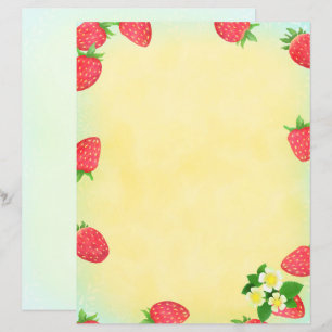 Strawberry Blue Stationery Paper