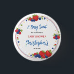 Strawberry Blueberry Berry Sweet Baby Shower Ronde Button 3,2 Cm<br><div class="desc">Cute Strawberry & Blueberry Berry Sweet Baby Shower button for boys. Fun, colorful, and perfect as a party favor or keepsake. Add a cute touch to your baby shower with this Strawberry & Blueberry Berry Sweet button for boys! Perfect as a party favor or to give guests a fun keepsake,...</div>