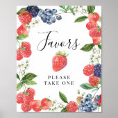 Strawberry Blueberry Favors - Please Take One Sign Poster (Voorkant)