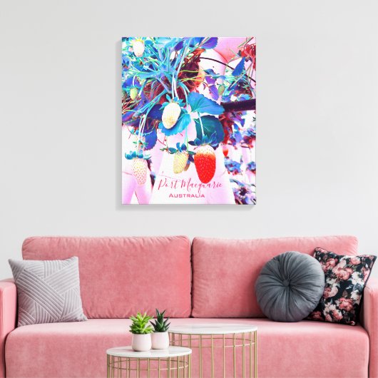 Strawberry boerderij Port Macquarie Australië Canvas Afdruk (Insitu (Woonkamer))
