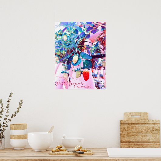 Strawberry boerderij Port Macquarie Australië Poster (Keuken)