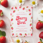 Strawberry Boho DaisyBerry eerste verjaardag Kaart
