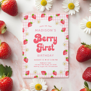 Strawberry Boho DaisyBerry eerste verjaardag Kaart