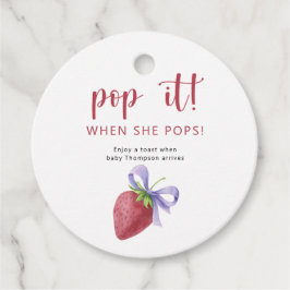 Strawberry Boog Pop het als ze bevallen is Bedankjes Labels